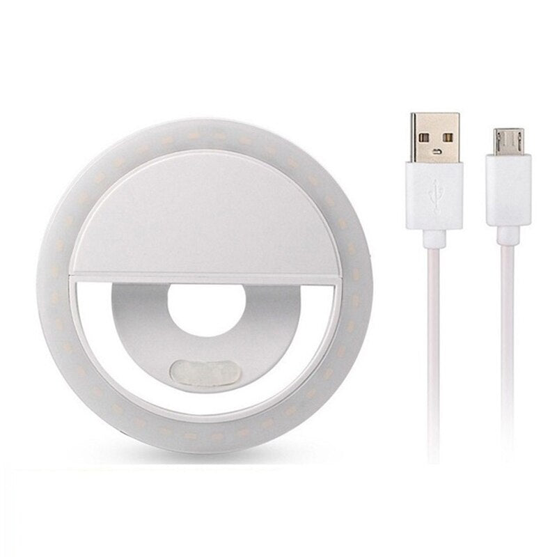 Anneau Lumineux Selfie USB – Éclairage LED Rechargeable pour Smartphone