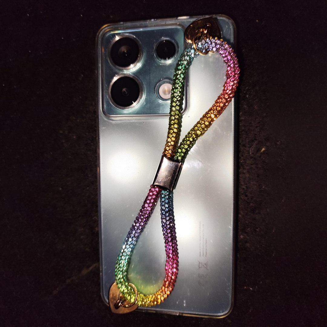 Dragonne Téléphone de Luxe – Strass Cristal Scintillant & Porte-clés Élégant