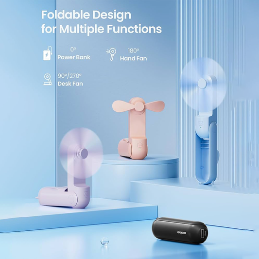 Petit Ventilateur Portatif, Pliable, rechargeable Éventail De Poche Petit Usb