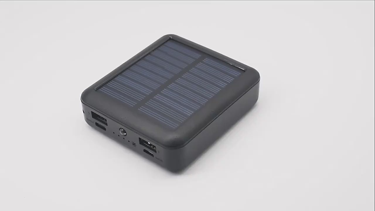 Charger la vidéo : Chargeur Portable Portable pour l&#39;extérieur, 100000Mah, Mini banque d&#39;énergie solaire